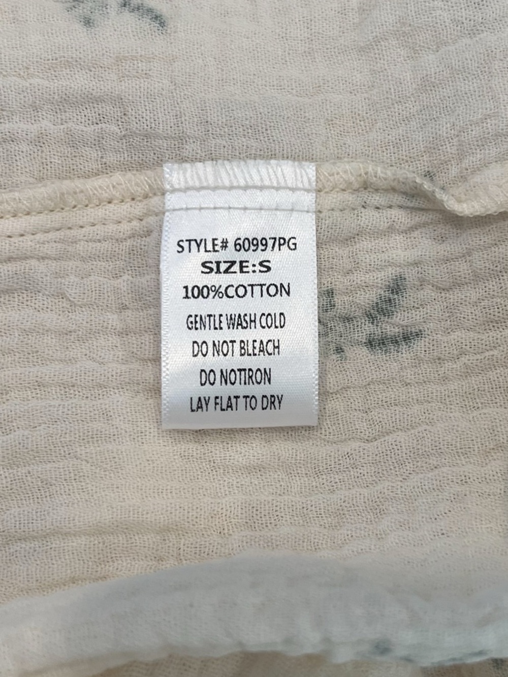 Grade and Gather Cream and Green Floral Smocked Cotton Midi Dress Womens Small - Picture 9 of 13